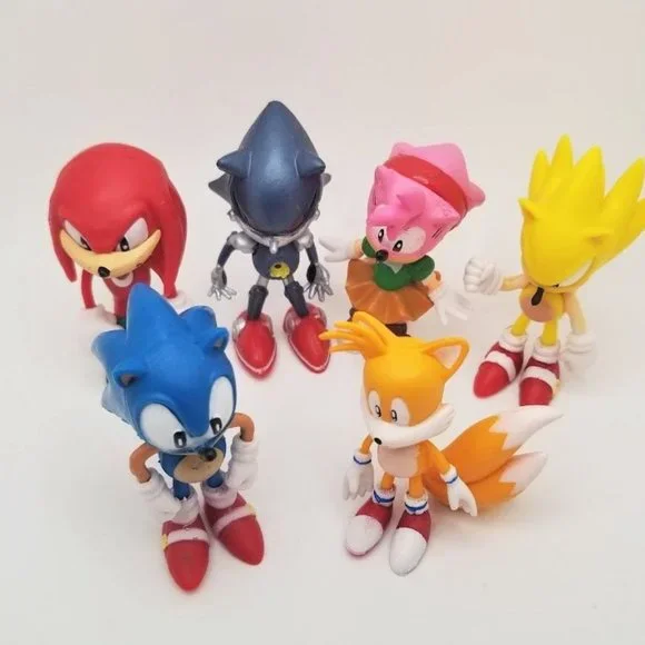 Sonic The Hedgehog 6 Pc Figurines Cake Toppers Toys - Picture 1 of 4
